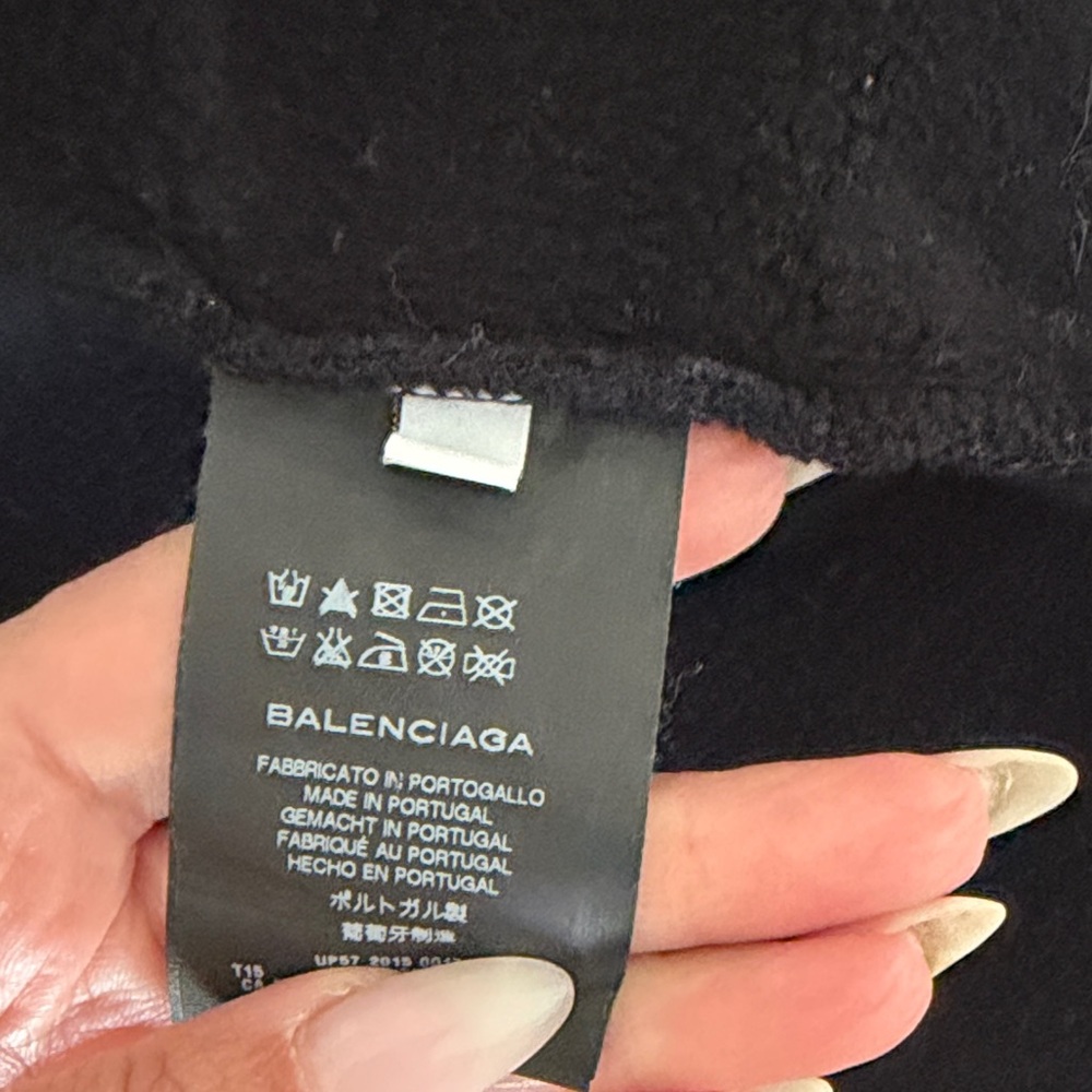 Balenciaga Black Hooded Zip-Up Sweatshirt - Picture 10 of 12